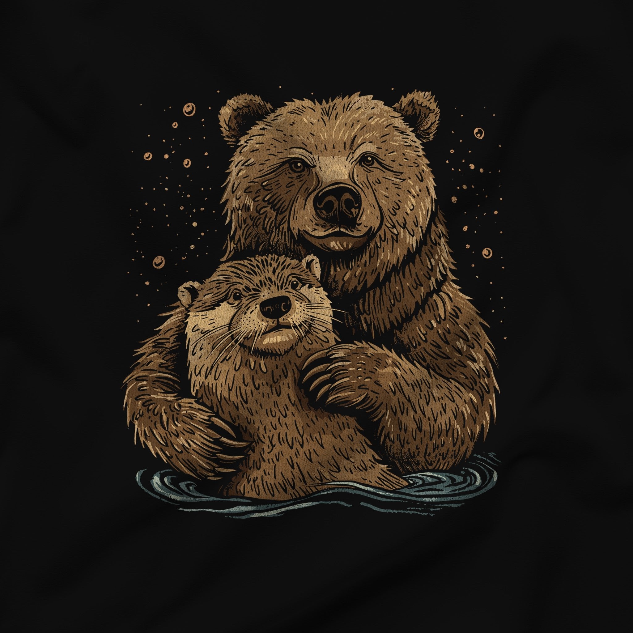 Bear + Otter Tee – Celebrate Companionship - Hunky Tops#color_black