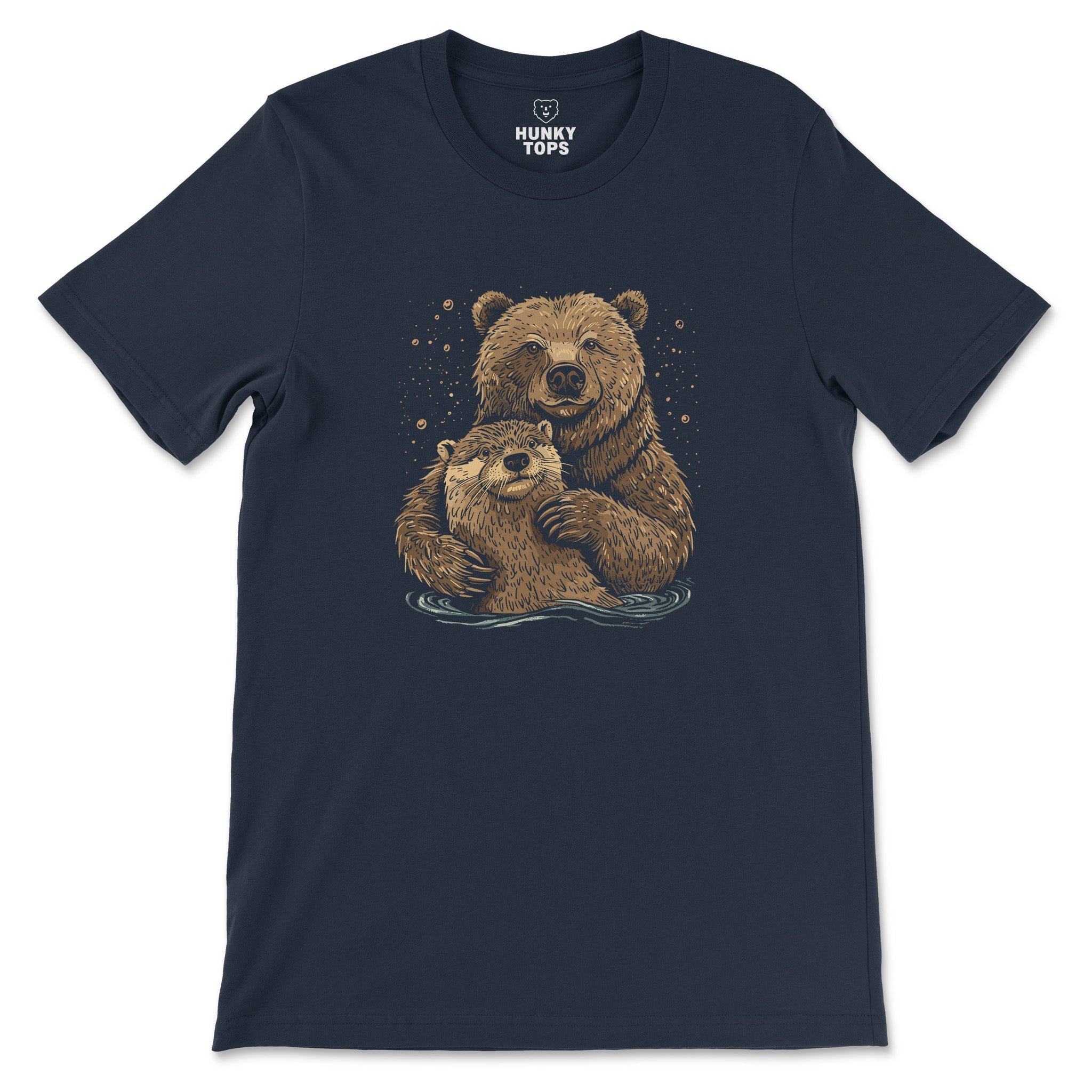 Bear + Otter Tee – Celebrate Companionship - Hunky Tops#color_navy