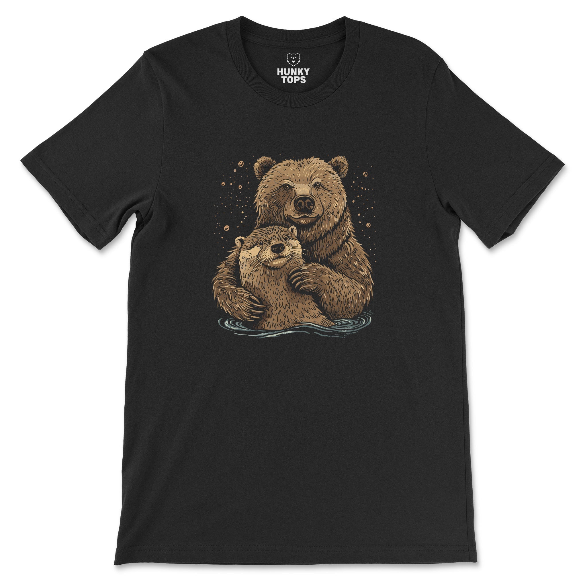 Bear + Otter Tee – Celebrate Companionship - Hunky Tops#color_black