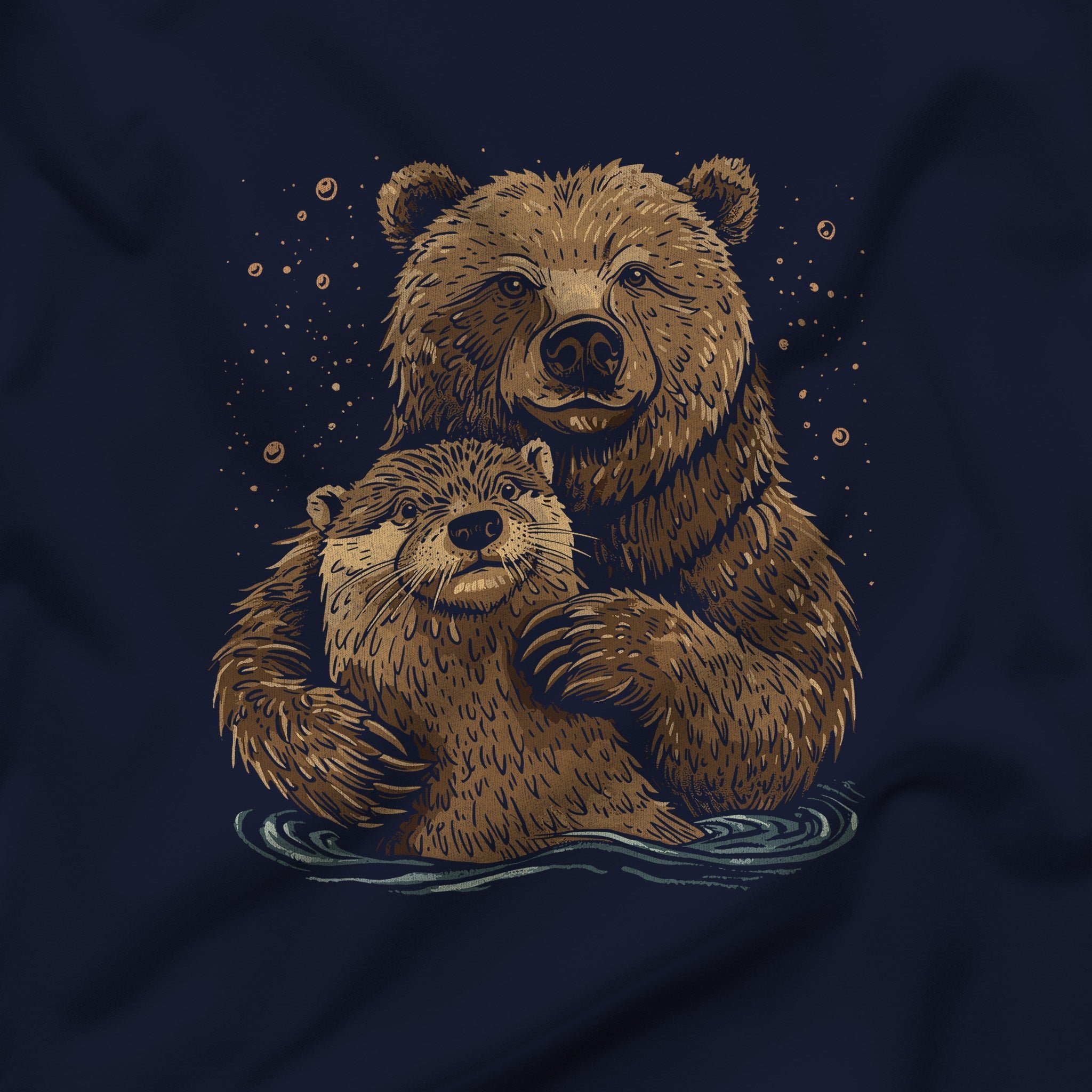 Bear + Otter Tee – Celebrate Companionship - Hunky Tops#color_navy
