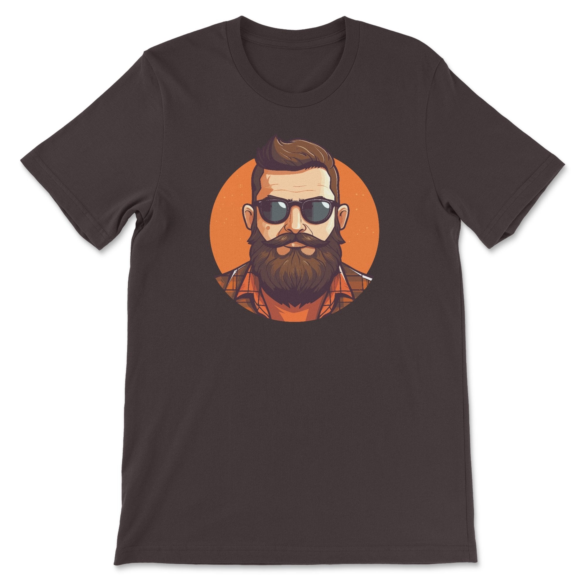 Bearded Lumberjack in Glasses T-Shirt - Rustic Charm - Hunky Tops#color_brown