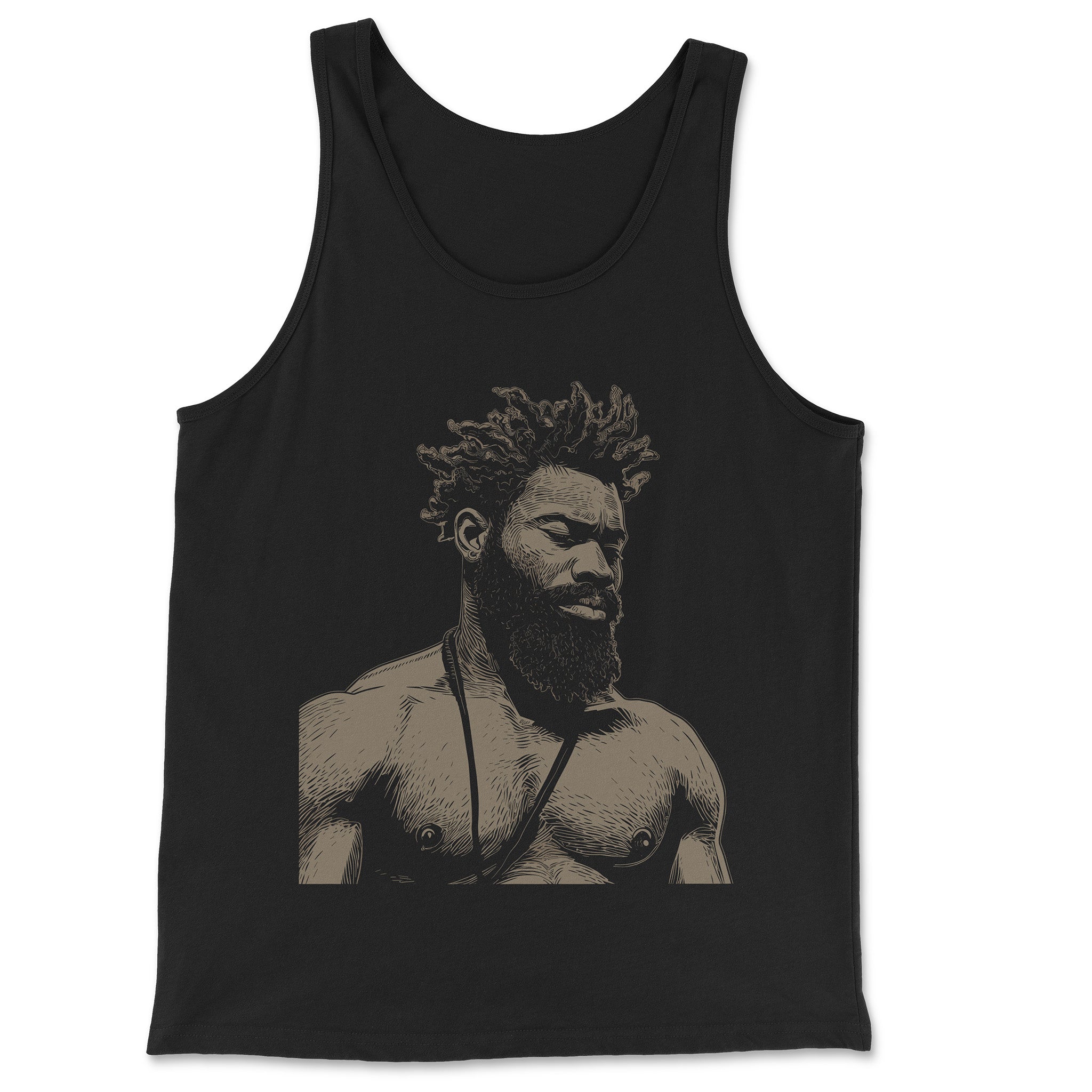 "Deep Thought" Pensive Portrait Tank Top - Hunky Tops