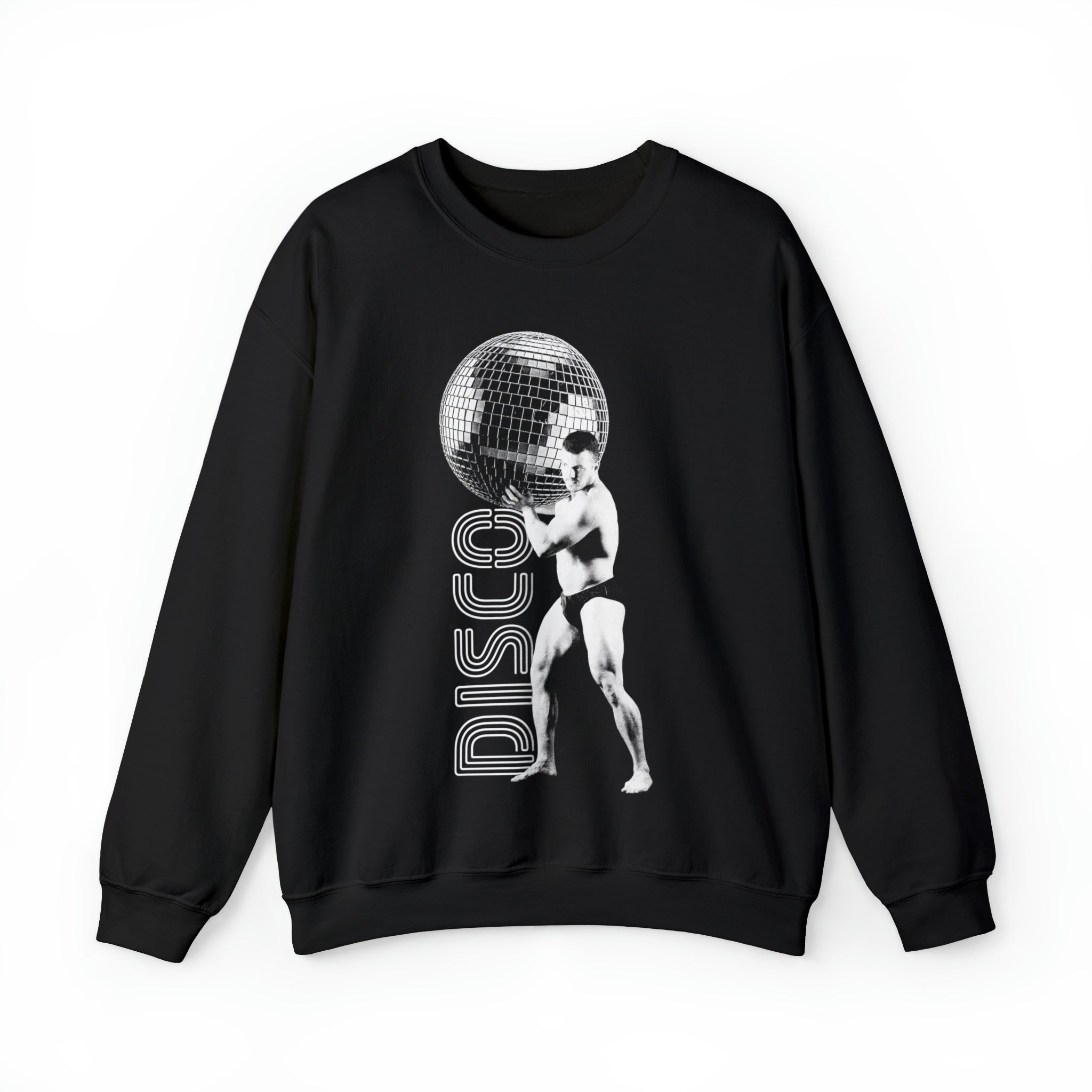 "Disco Strong: Unleash Your Inner Groove" Sweatshirt - Hunky Tops#color_black