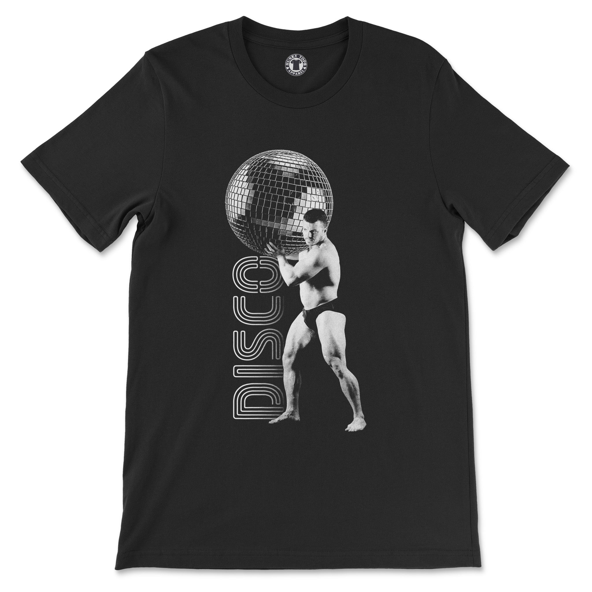 "Disco Strong: Unleash Your Inner Groove" T-Shirt - Hunky Tops #color_Black