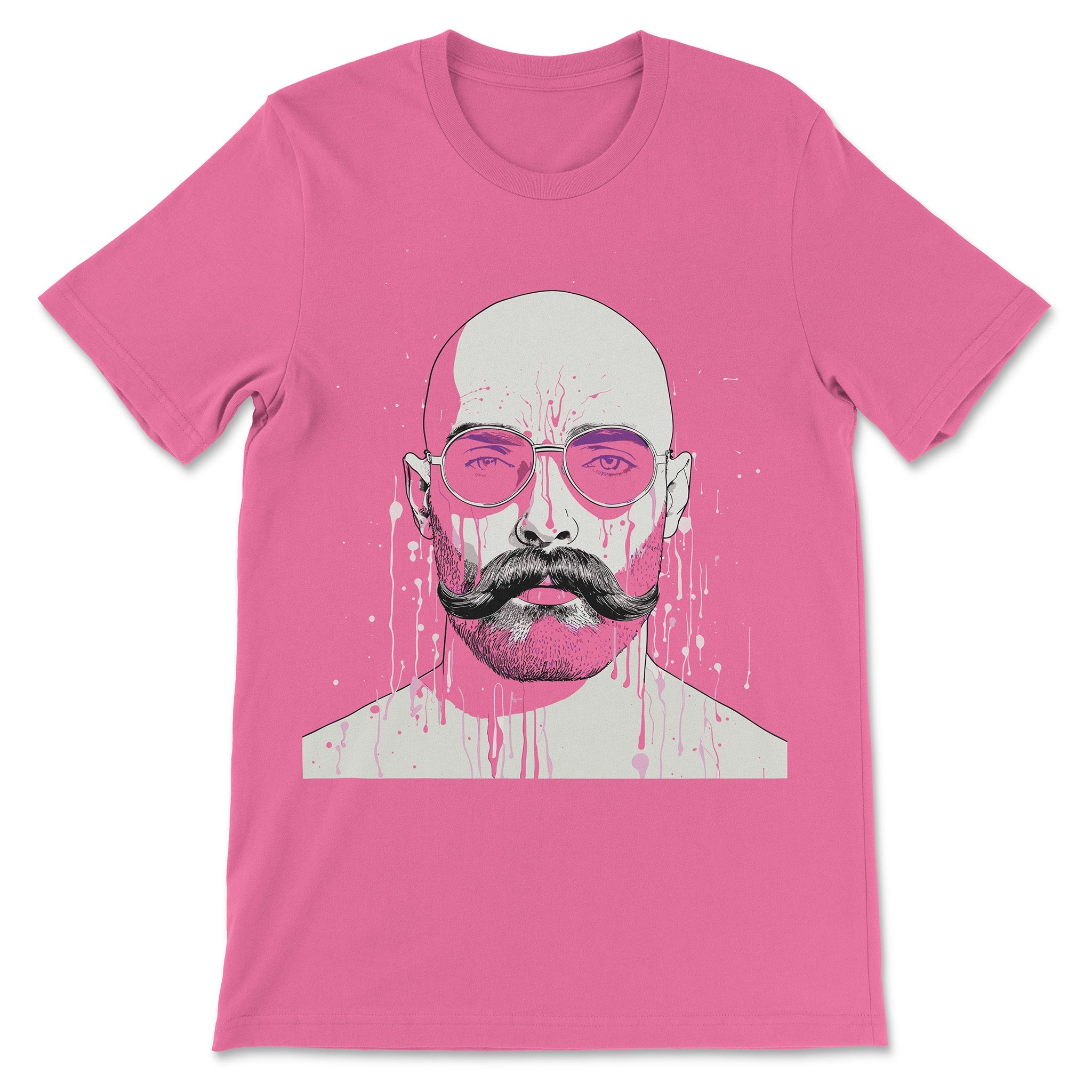 "Dripping" Mustache Man T-Shirt - Hunky Tops