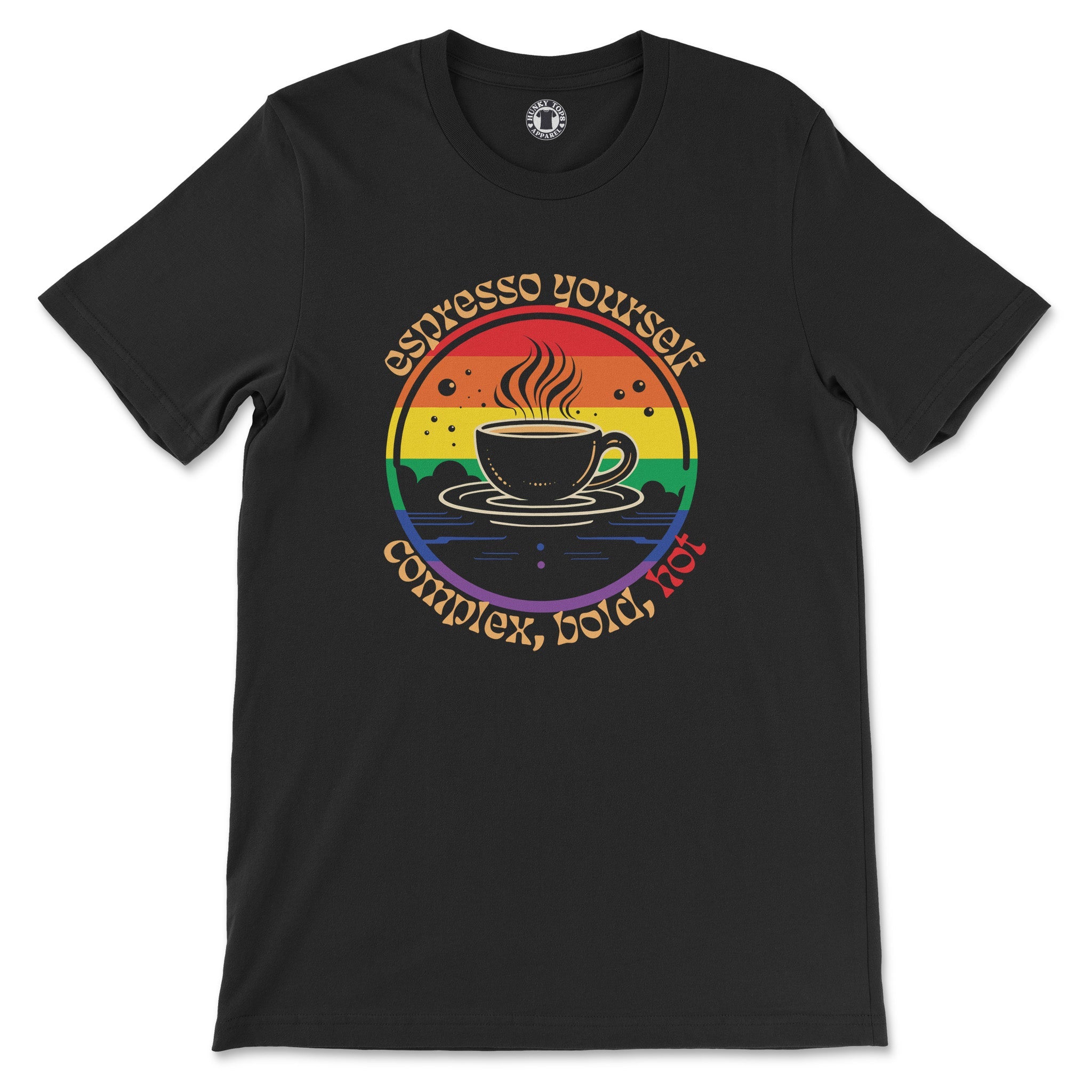 "Espresso Yourself: Complex, Bold, HOT" Coffee Lovers T-Shirt - Hunky Tops