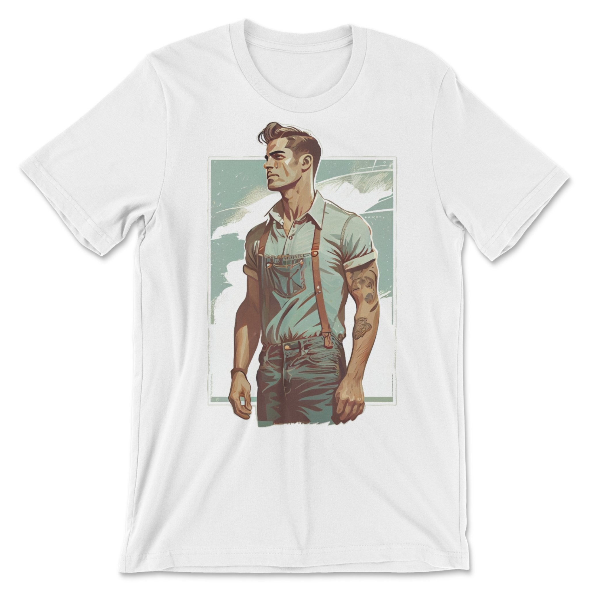 Gay Farmer Pride T-Shirt - Stylish LGBTQ Gift for Farmer - Hunky Tops#color_white