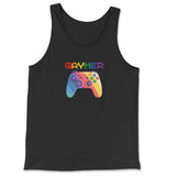 GAYMER Tank Top - LGBTQ+ Gamer Pride - Hunky Tops #color_Black