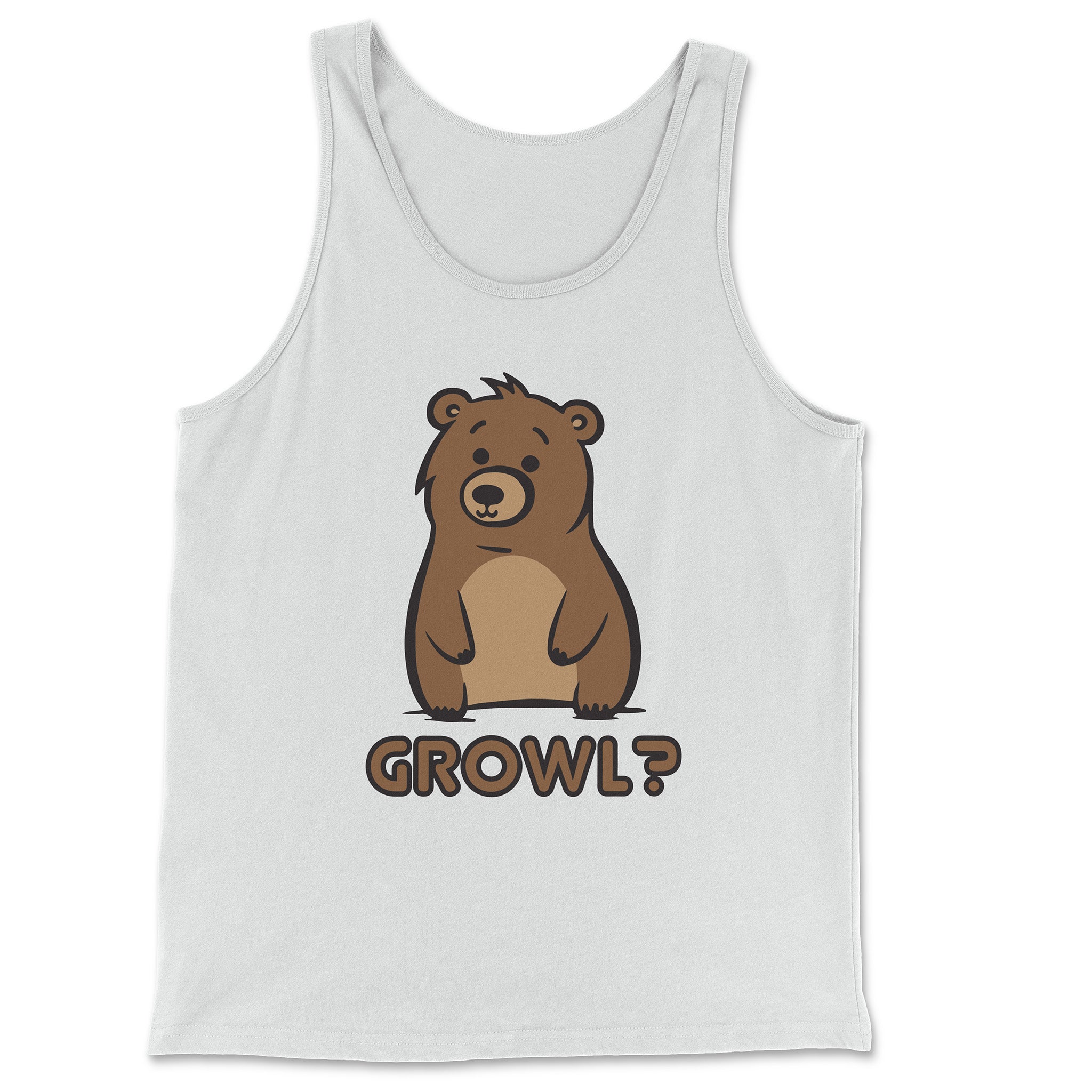 "Growl Bear" Expressive Tank Top - Hunky Tops#color_white