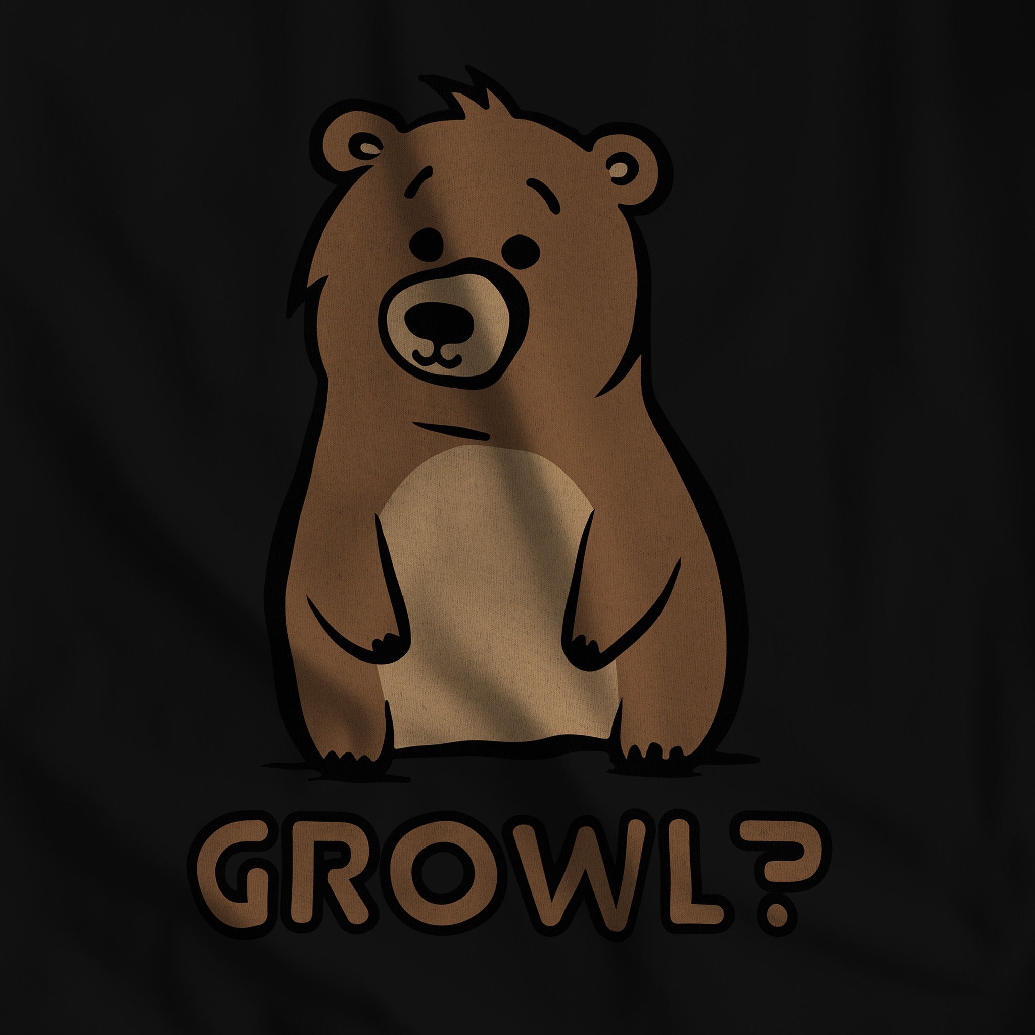 Growl Bear T-Shirt - Cute and Expressive - Hunky Tops#color_black