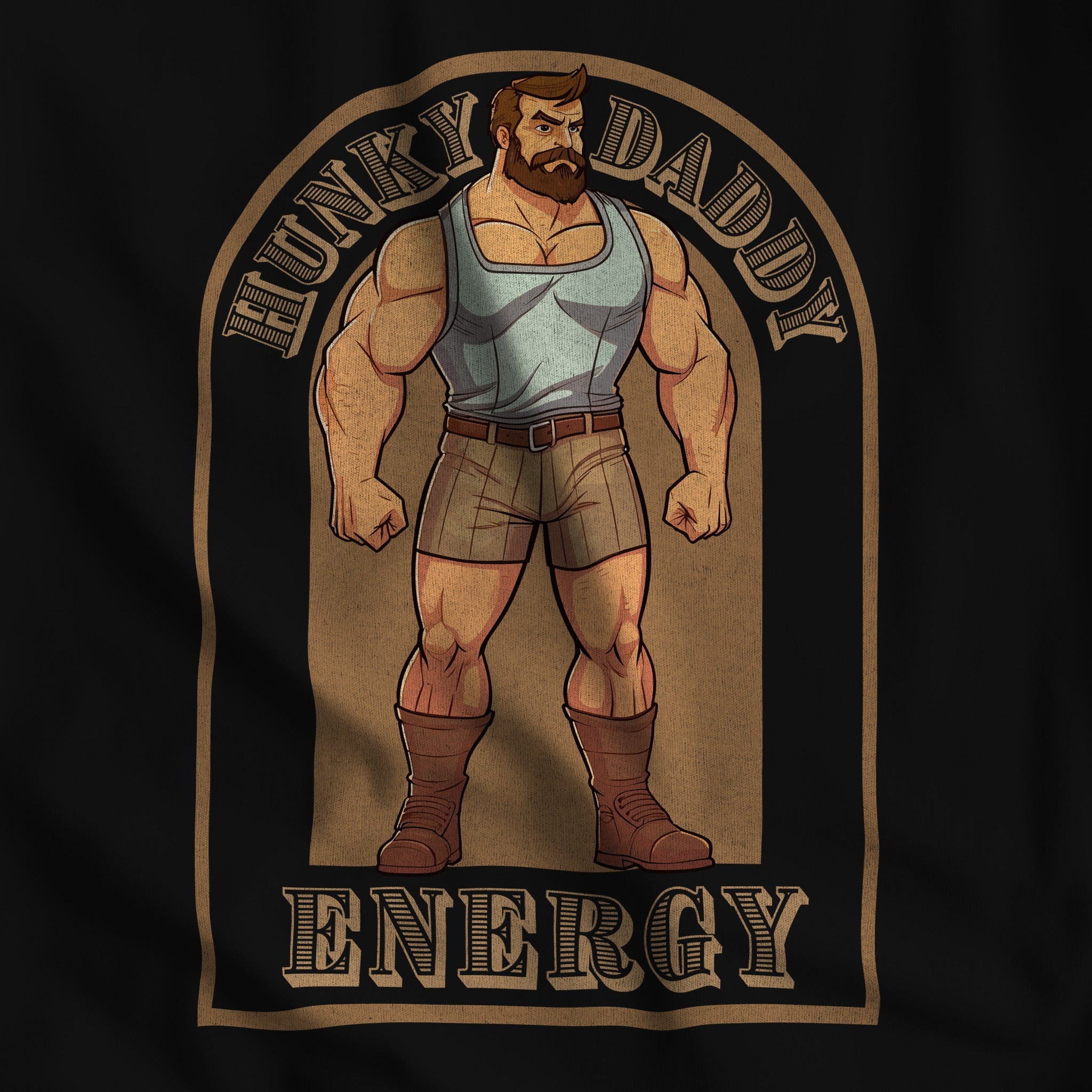 "Hunky Daddy Energy" T-Shirt - Celebrating Gay Daddy Pride - Hunky Tops
