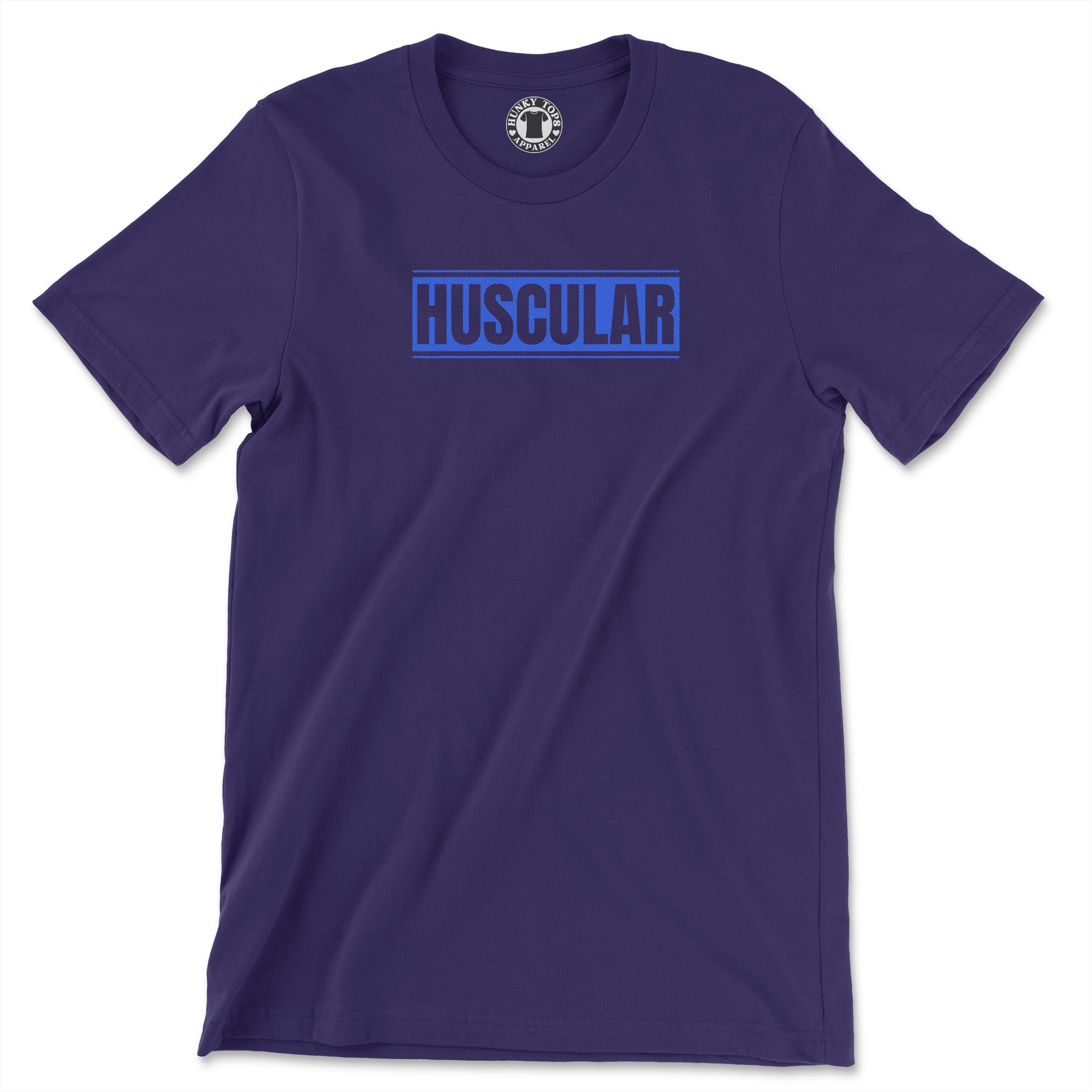 "HUSCULAR" Bold Statement T-shirt - Hunky Tops#color_team purple