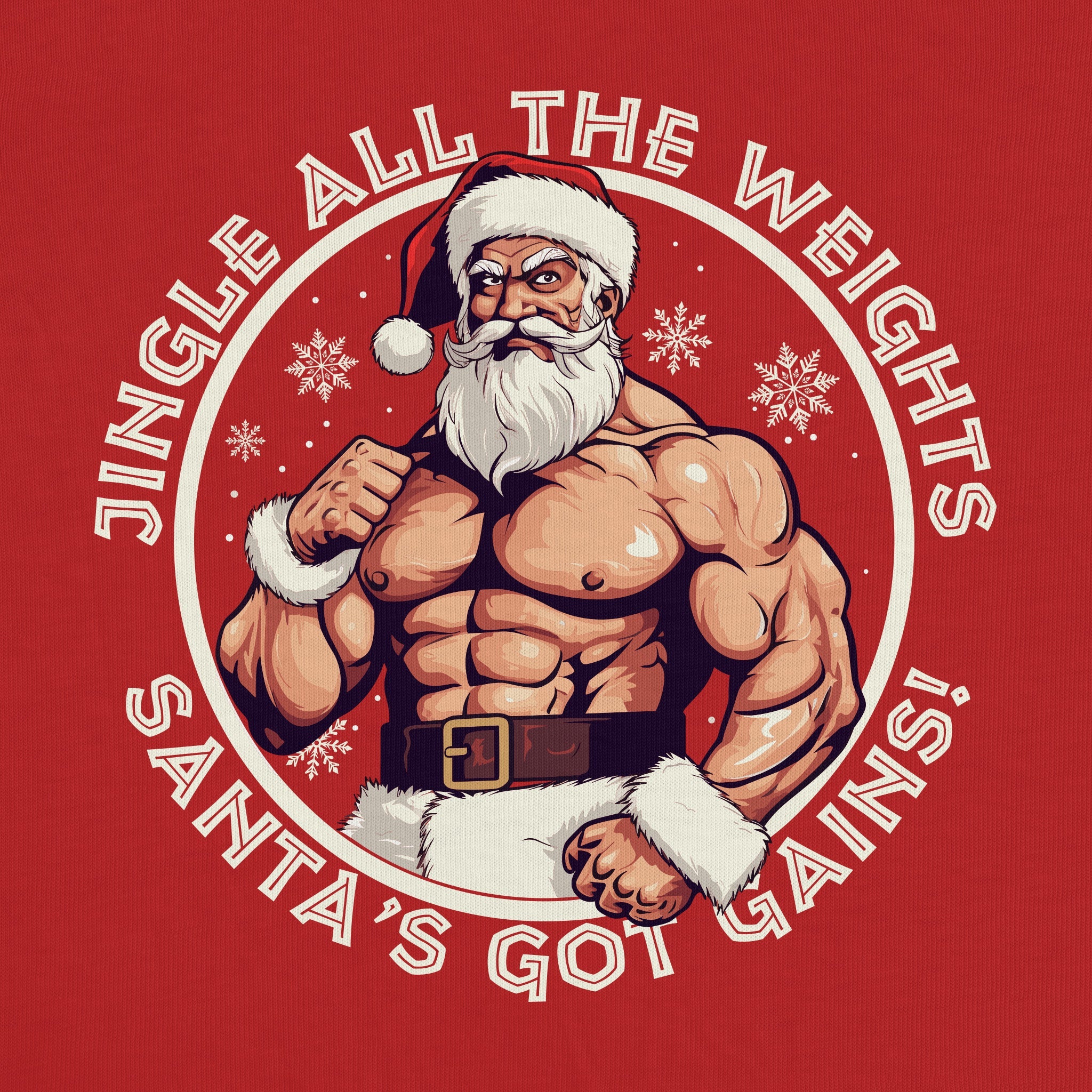 "Jingle All The Weights: Santa's Got Gains" Holiday Sweatshirt - Hunky Tops