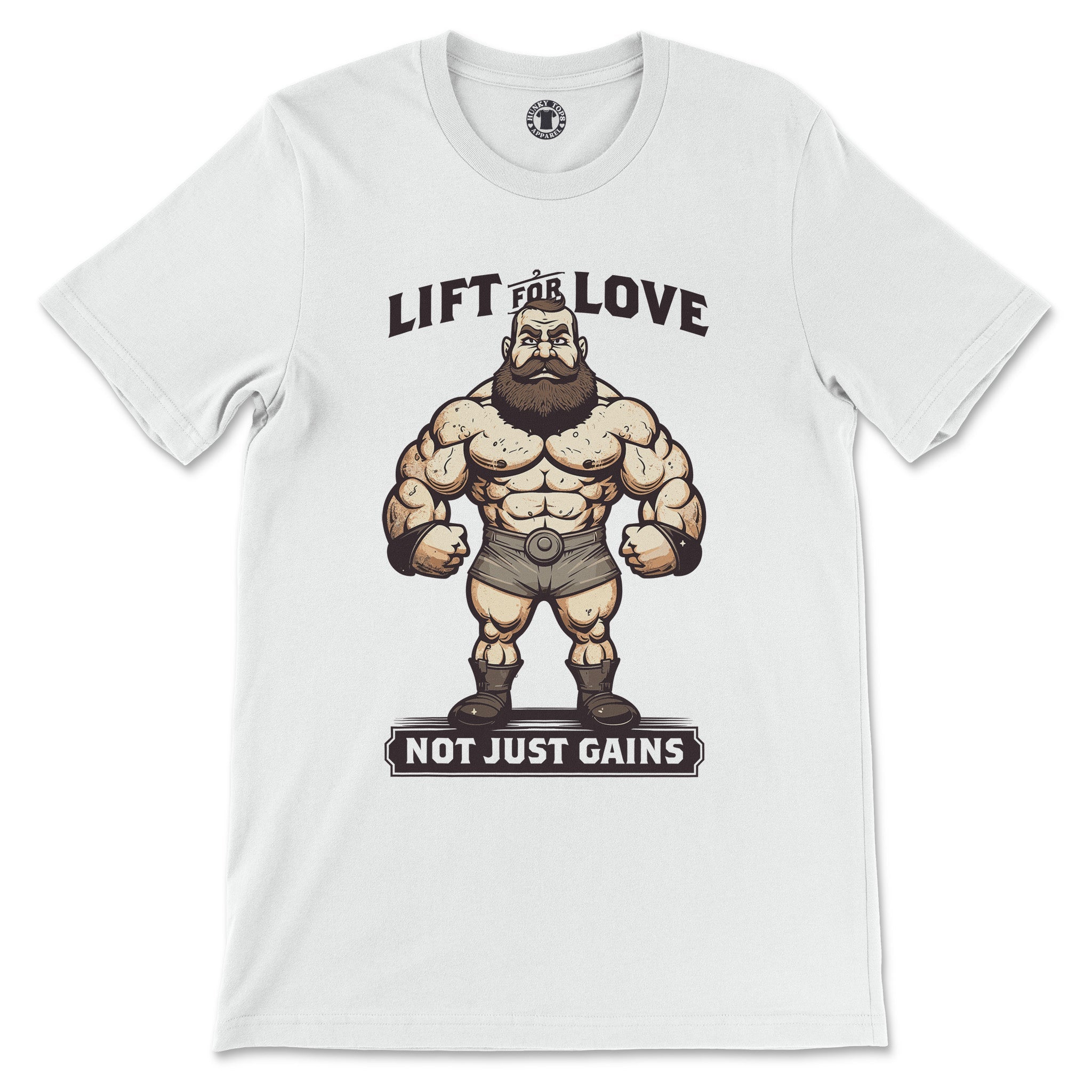 "Lift for Love, Not Just Gains" Muscular Man T-Shirt - Hunky Tops