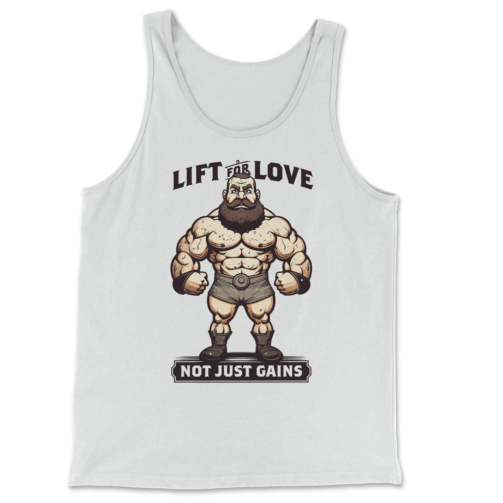 "Lift for Love, Not Just Gains" Muscular Man Tank Top - Hunky Tops