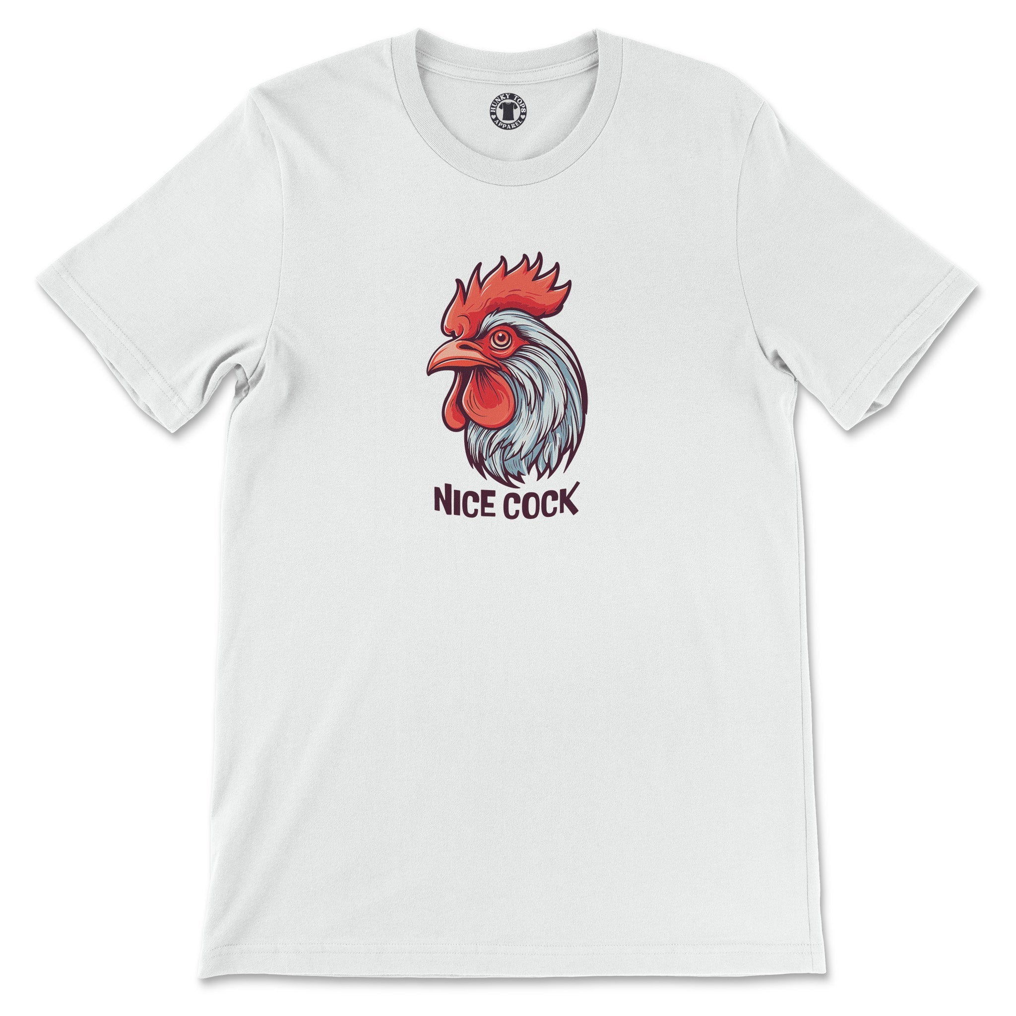 "Nice Cock" Rooster T-Shirt - Hunky Tops#color_white