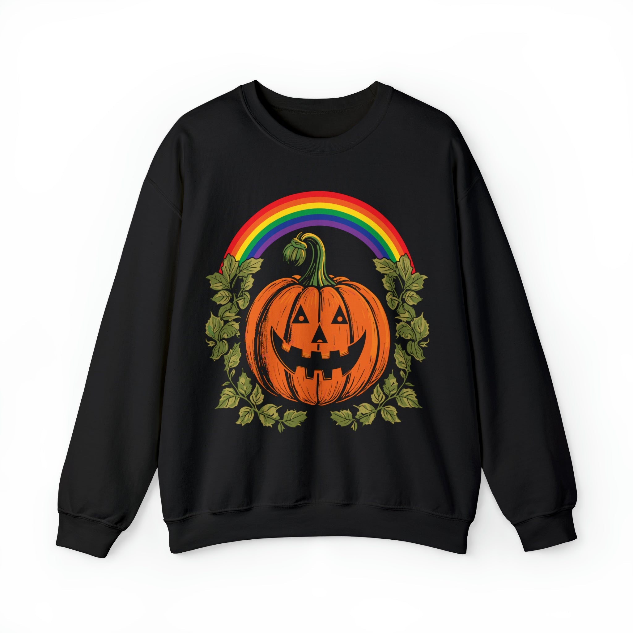 "Pride Pumpkin" Rainbow Jack-O-Lantern Sweatshirt - Hunky Tops