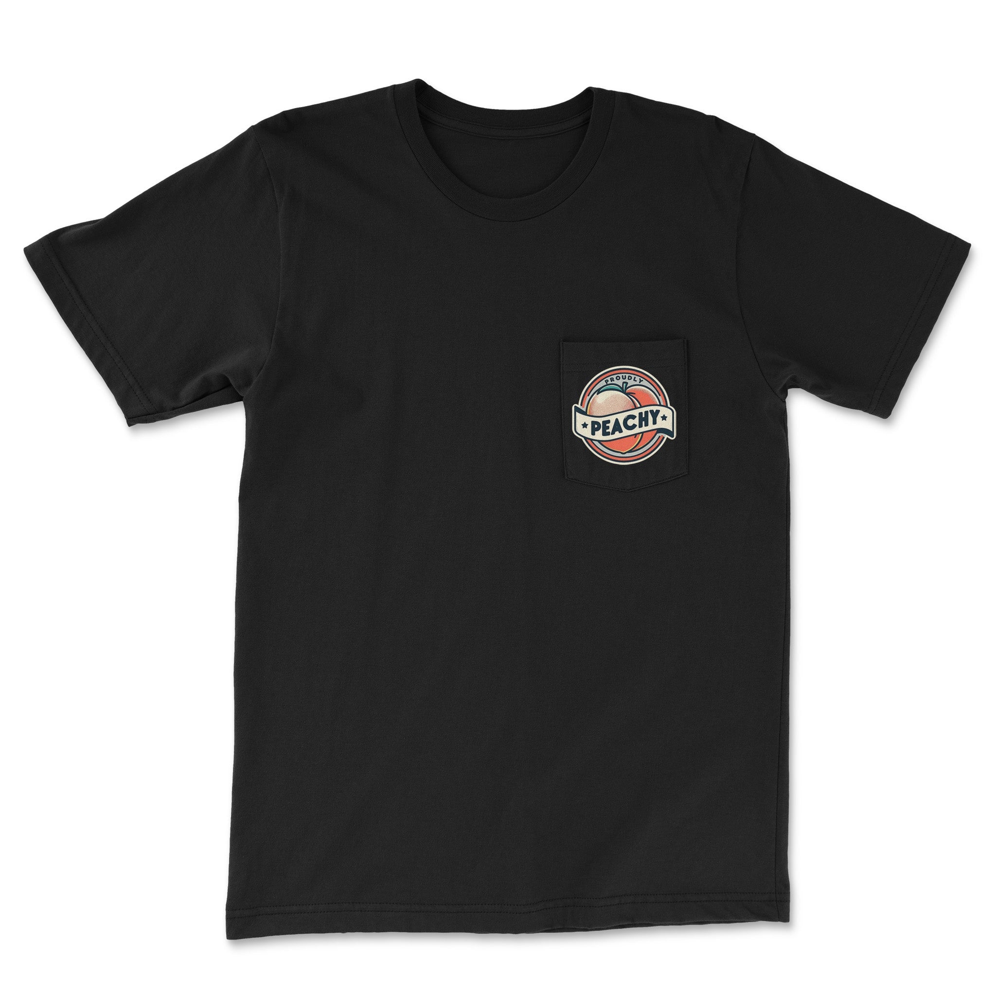"Proudly Peachy" Pocket Tee – A Casual Cool Statement - Hunky Tops#color_black