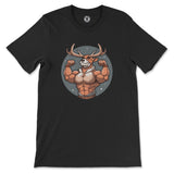 "Reindeer Strength" Holiday Tee - Hunky Tops #color_Black