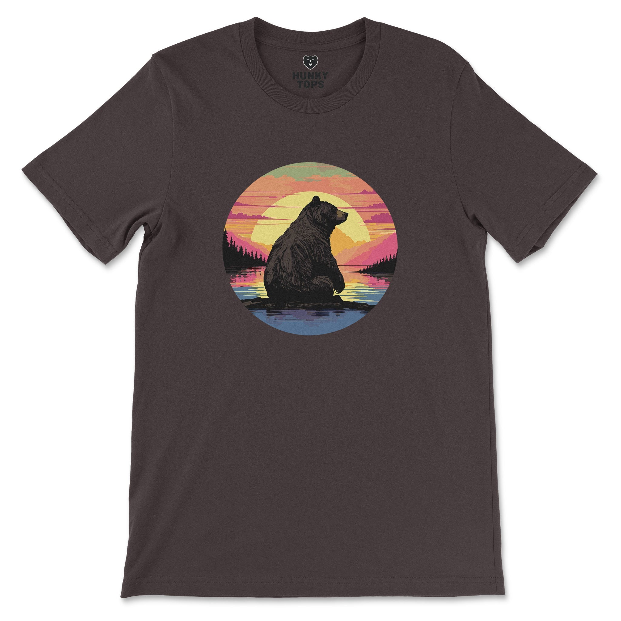 Sunset Bear T-Shirt - Hunky Tops#color_brown
