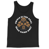 "Swole is the Goal, Bear Gains Only" Gym Tank Top - Hunky Tops #color_Black